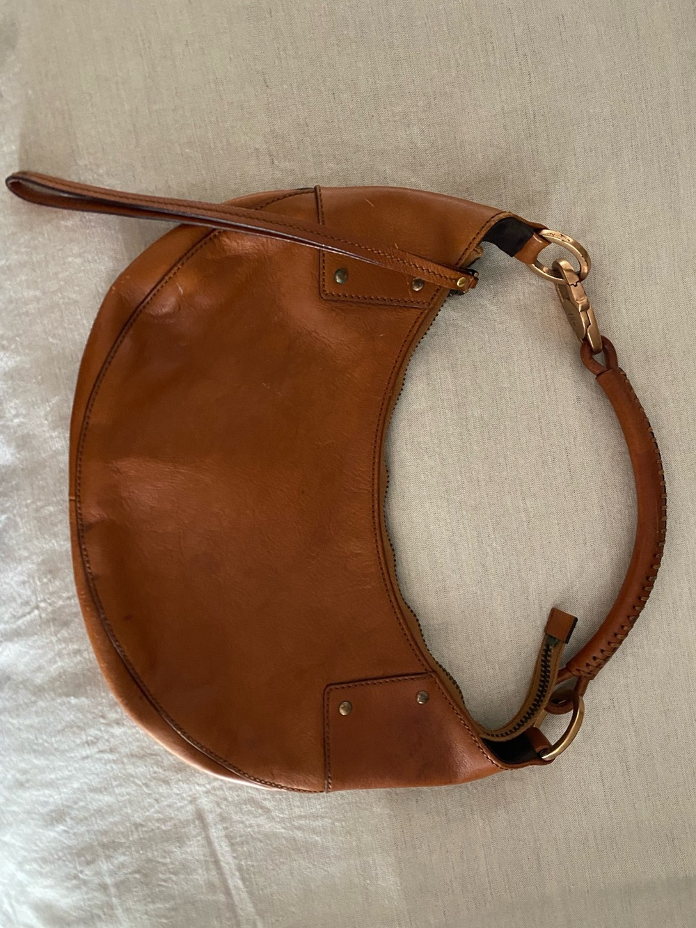 Classic Brown Leather GUCCI Crescent Shoulder Bag (HOBO)